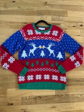Jolly Sweaters Men’s Ugly Christmas Sweater Reindeers & Beer - NWOT